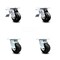 Service Caster 4 Inch Rubber on Steel Caster Set with Roller Bearing 2 Total Lock Brake SCC SCC-TTL30S420-RSR-2-S-2 - alternate 1